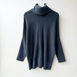 VETTA Oversized Convertible Cardigan Turtleneck blue/gray Women’s Size S Q7